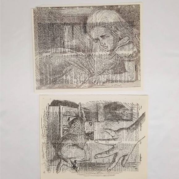 Alice in Wonderland Vintage Dictionary Prints, Through the Looking Glass Prints - Picture 7 of 9
